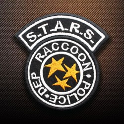 STARS Raccoon Police Department Aufnäher zum Aufbügeln/Klettärmeln bestickt